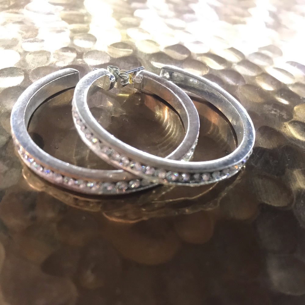 Rhinestone hoop earrings